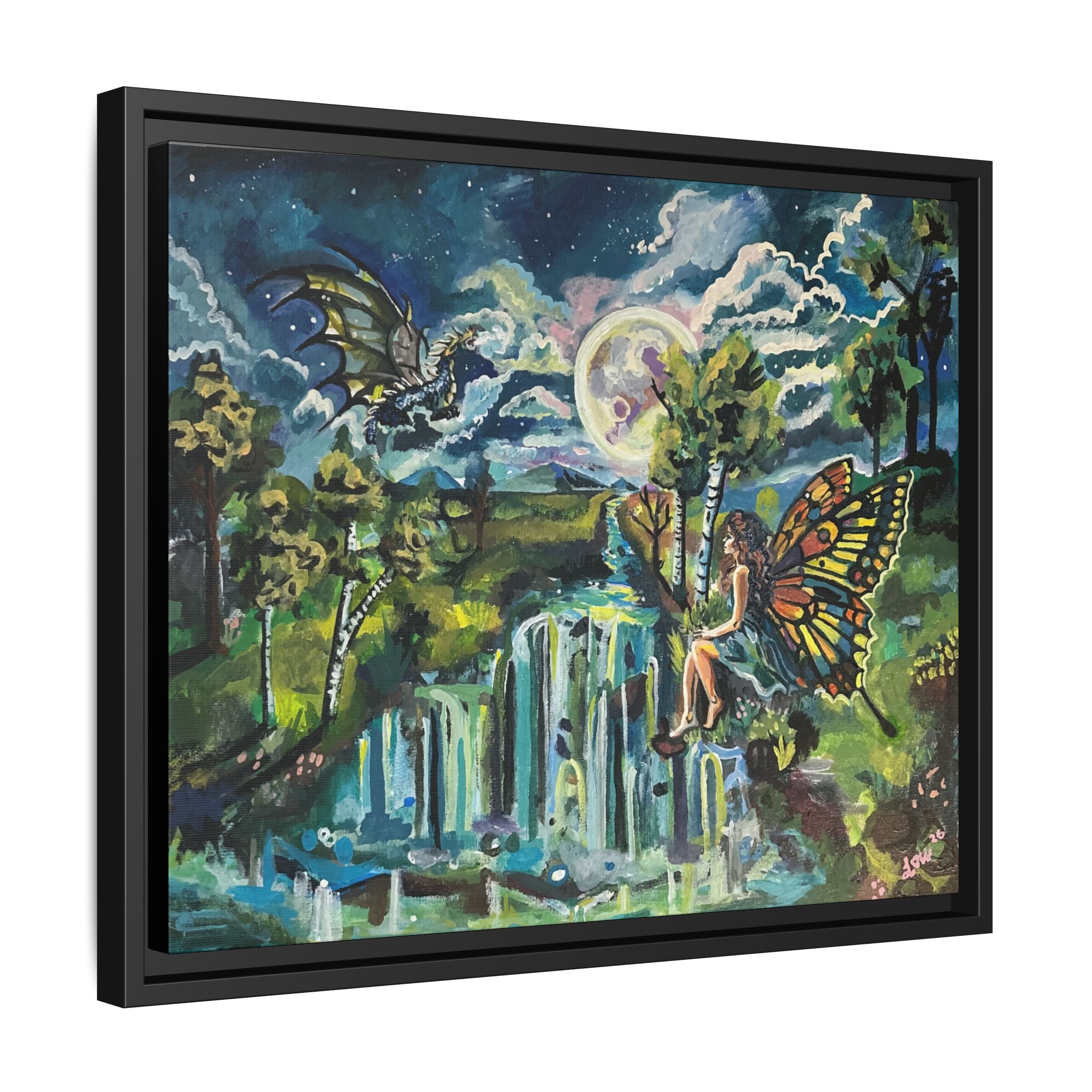 The Fae Matte Canvas, Framed (Black)