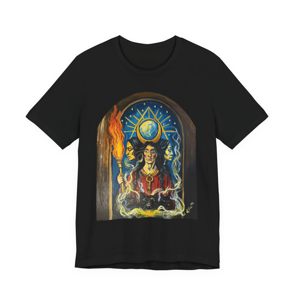 Hecate T-Shirt — Mystic Triple-Faced Goddess Art Tee