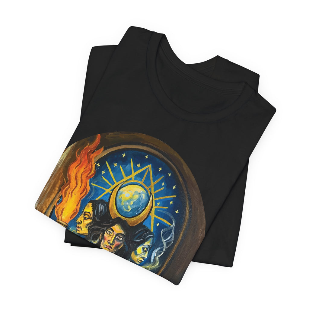 Hecate T-Shirt — Mystic Triple-Faced Goddess Art Tee